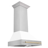 ZLINE 30 in. Autograph Edition Stainless Steel Range Hood with White Matte Shell and Accents (8654STZ-WM30)