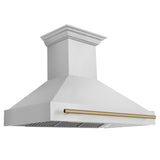 ZLINE 48 in. Autograph Edition Kitchen Package with Stainless Steel Dual Fuel Range and Range Hood with Champagne Bronze Accents (2AKP-RARH48-CB)