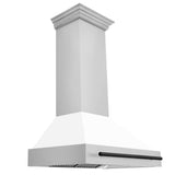 ZLINE 36 in. Autograph Edition Stainless Steel Range Hood with White Matte Shell and Accents (8654STZ-WM36)