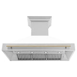 ZLINE 48 in. Autograph Edition Stainless Steel Range Hood with White Matte Shell and Handle (8654STZ-WM48)