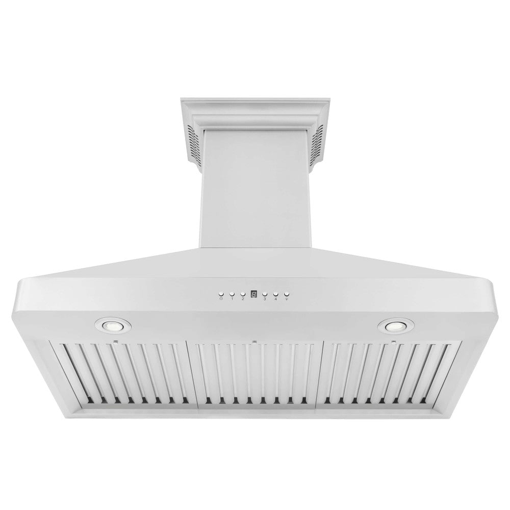 ZLINE 30 in. Wall Mount Range Hood in Stainless Steel with Built-in ZLINE CrownSound Bluetooth Speakers (KF2CRN-BT)