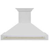 ZLINE 48 in. Autograph Edition Stainless Steel Range Hood with Stainless Steel Shell and Polished Gold Handle (8654STZ-48-G)