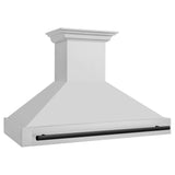 ZLINE 48 in. Autograph Edition Stainless Steel Range Hood with Stainless Steel Shell and Matte Black Handle (8654STZ-48-MB)