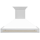 ZLINE 48 in. Autograph Edition Stainless Steel Range Hood with White Matte Shell and Handle (8654STZ-WM48)