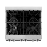 ZLINE 30 in. Kitchen Package with Stainless Steel Dual Fuel Range, Modern Over The Range Microwave and Tall Tub Dishwasher (3KP-RAOTR30-DWV)