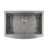 ZLINE Zermatt 30 in. Farmhouse Apron Mount Single Bowl Kitchen Sink with Bottom Grid (SAS-30)