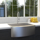 ZLINE Zermatt 30 in. Farmhouse Apron Mount Single Bowl Kitchen Sink with Bottom Grid (SAS-30)