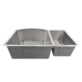 ZLINE 33 in. Cortina Undermount Double Bowl Kitchen Sink with Bottom Grid (SC70D)