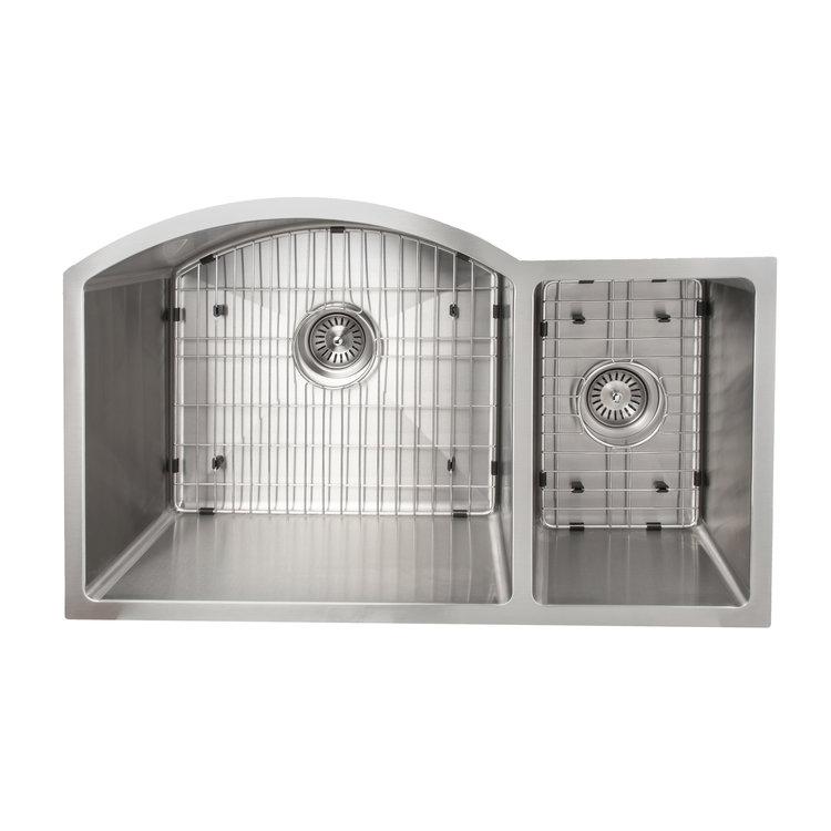 ZLINE 33 in. Cortina Undermount Double Bowl Kitchen Sink with Bottom Grid (SC70D)