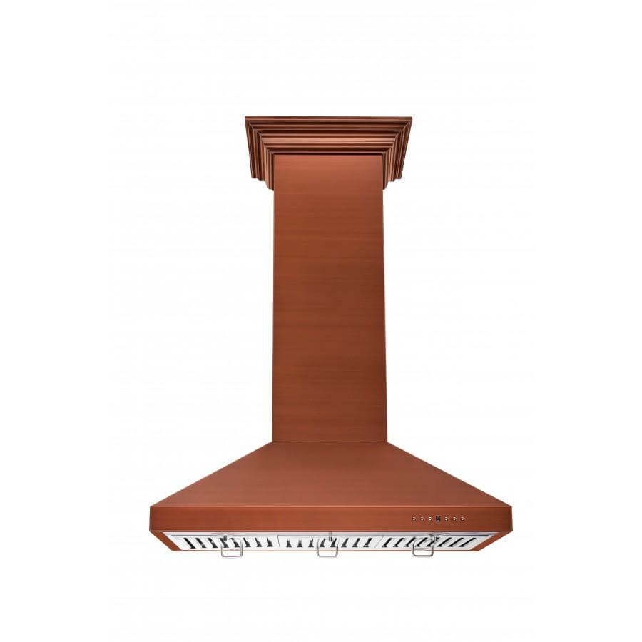 ZLINE 36 in. Designer Series Copper Island Mount Range Hood (8KL3iC-36)