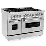 ZLINE 48 in. Kitchen Package with Stainless Steel Dual Fuel Range and Convertible Vent Range Hood (2KP-RARH48)