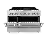 ZLINE 48 in. Kitchen Package with Stainless Steel Dual Fuel Range and Convertible Vent Range Hood (2KP-RARH48)