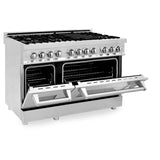 ZLINE 48 in. Kitchen Package with Stainless Steel Dual Fuel Range and Convertible Vent Range Hood (2KP-RARH48)