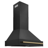 ZLINE 30 in. Autograph Edition Kitchen Package with Black Stainless Steel Dual Fuel Range, Range Hood and Dishwasher with Champagne Bronze Accents (3AKP-RABRHDWV30-CB)