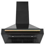 ZLINE Autograph Edition 36 in. Black Stainless Steel Range Hood with Handle (BS655Z-36)