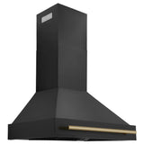 ZLINE 36 in. Autograph Edition Kitchen Package with Black Stainless Steel Dual Fuel Range and Range Hood with Champagne Bronze Accents (2AKP-RABRH36-CB)