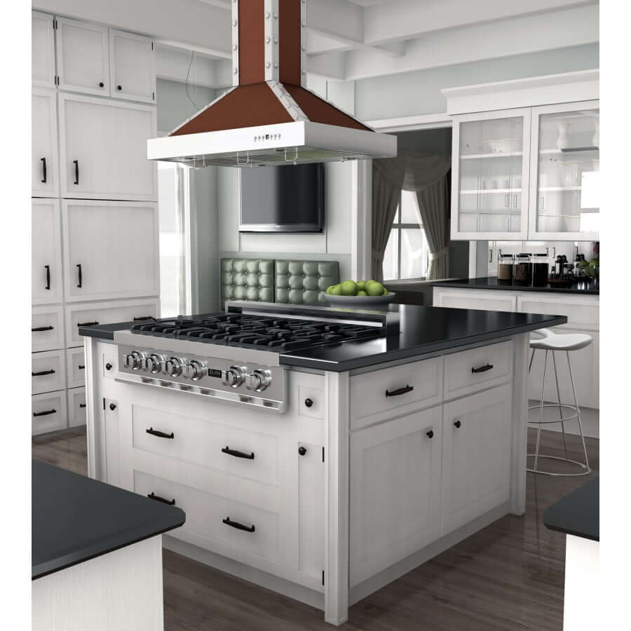 ZLINE 30 in. Designer Series Copper and Stainless Island Range Hood (KB2i-CSSXS)