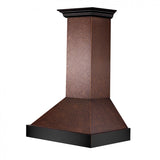 ZLINE Designer Series Wall Mount Range Hood in Embossed Copper with Oil-Rubbed Bronze Bands (655-EBXXX)