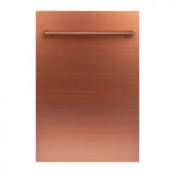 ZLINE 18 in. Compact Top Control Dishwasher with Copper Panel and Traditional Handle, 52dBa (DW-C-H-18)