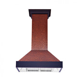 ZLINE Designer Series Wall Mount Range Hood in Embossed Copper with Oil-Rubbed Bronze Bands (655-EBXXX)