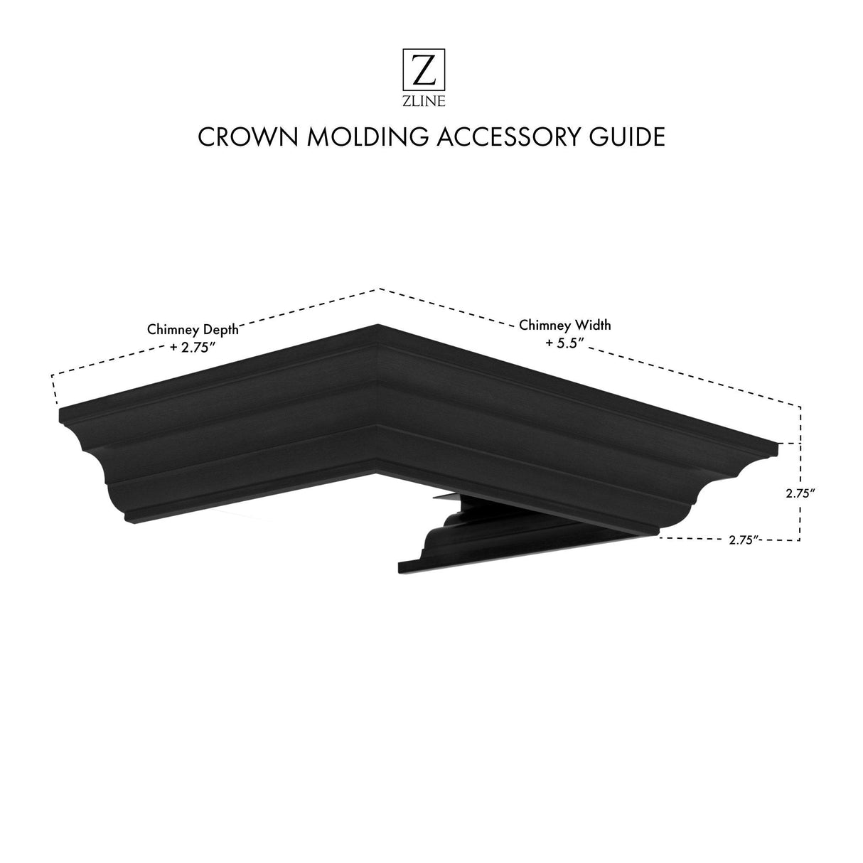 ZLINE Crown Molding Profile 6 for Wall Mount Range Hood (CM6-BSKEN)