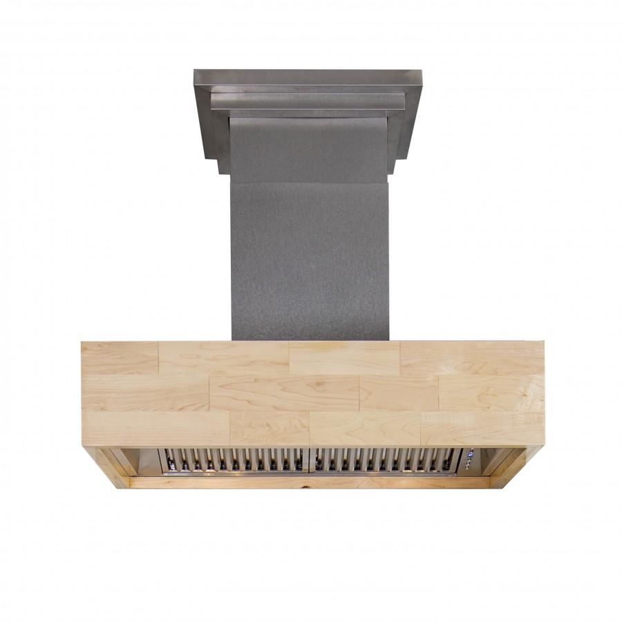 ZLINE Designer Series Wooden Wall Mount Range Hood in Maple Butcher Block (681M)