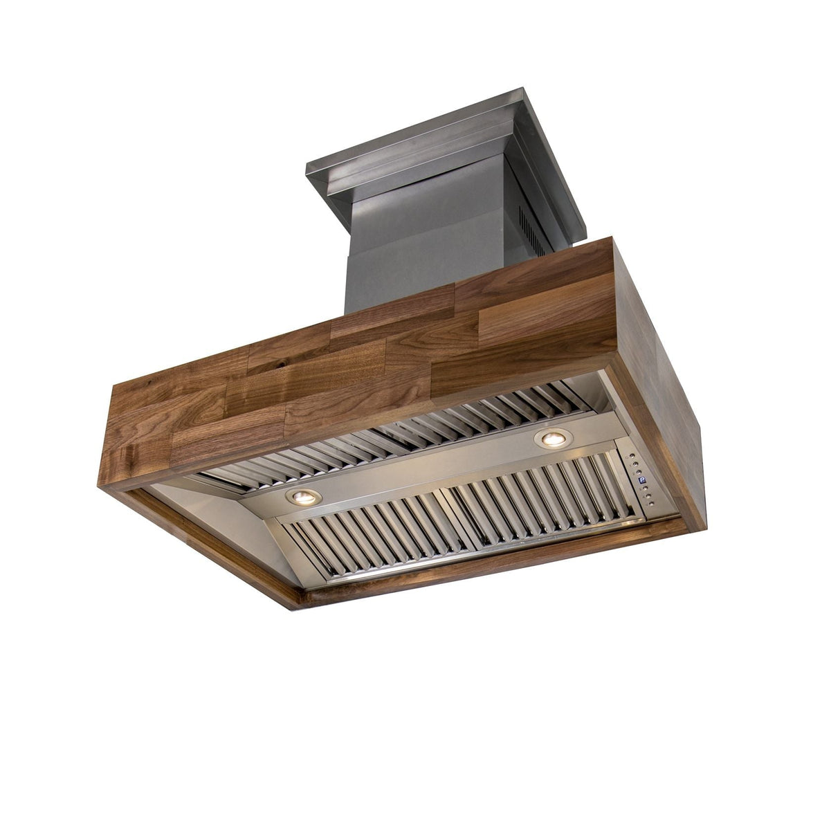 ZLINE Remote Blower Ducted Designer Series Wooden Wall Mount Range Hood in Walnut Butcher Block (681W-RD/RS)