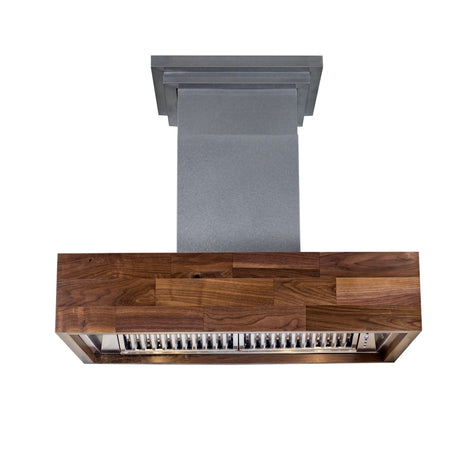 ZLINE Remote Blower Ducted Designer Series Wooden Wall Mount Range Hood in Walnut Butcher Block (681W-RD/RS)