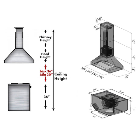 ZLINE Remote Blower Island Mount Range Hood in Stainless Steel (597i-R)