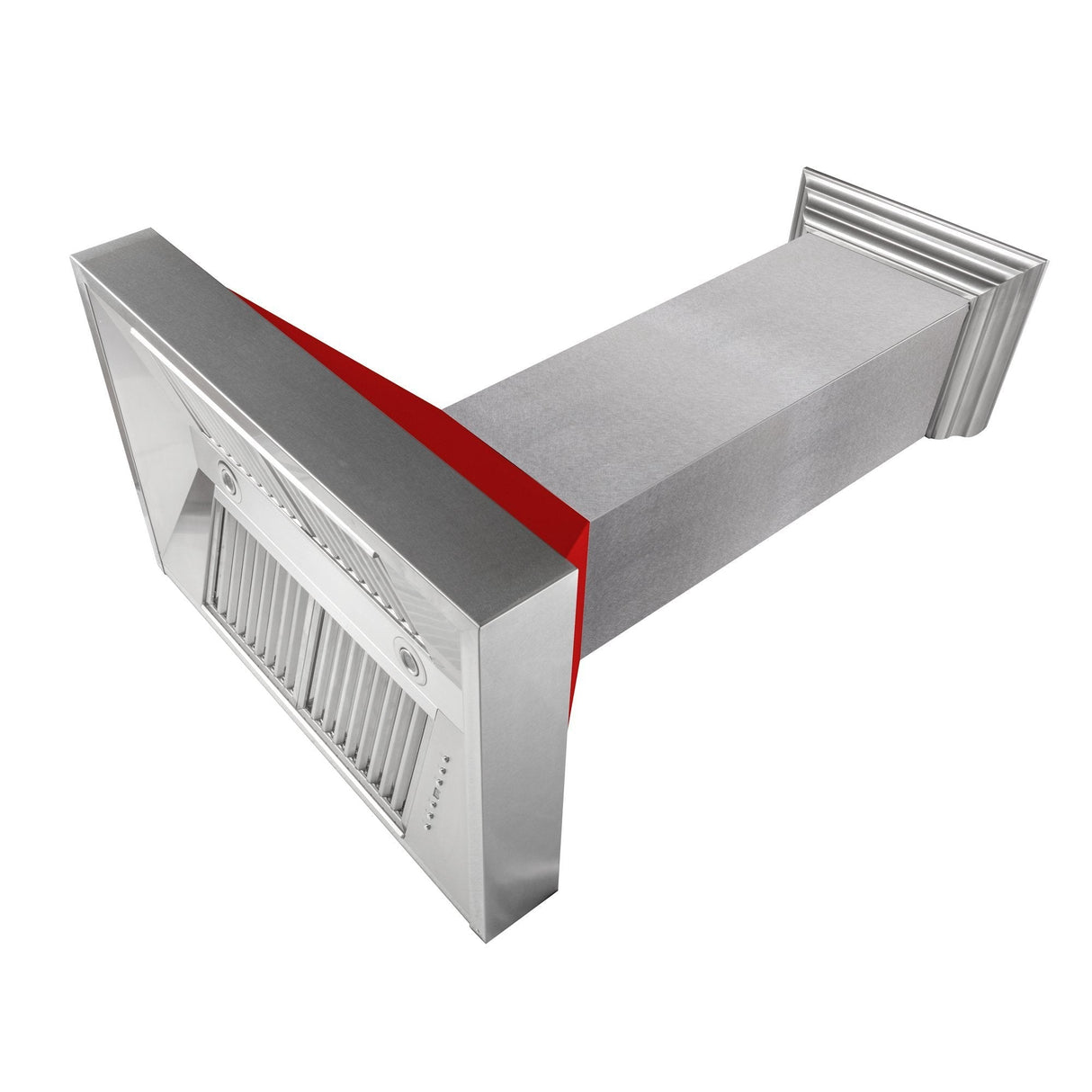 ZLINE Ducted Fingerprint Resistant Stainless Steel Range Hood with Red Matte Shell (8654RM)