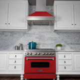 ZLINE Ducted Fingerprint Resistant Stainless Steel Range Hood with Red Matte Shell (8654RM)