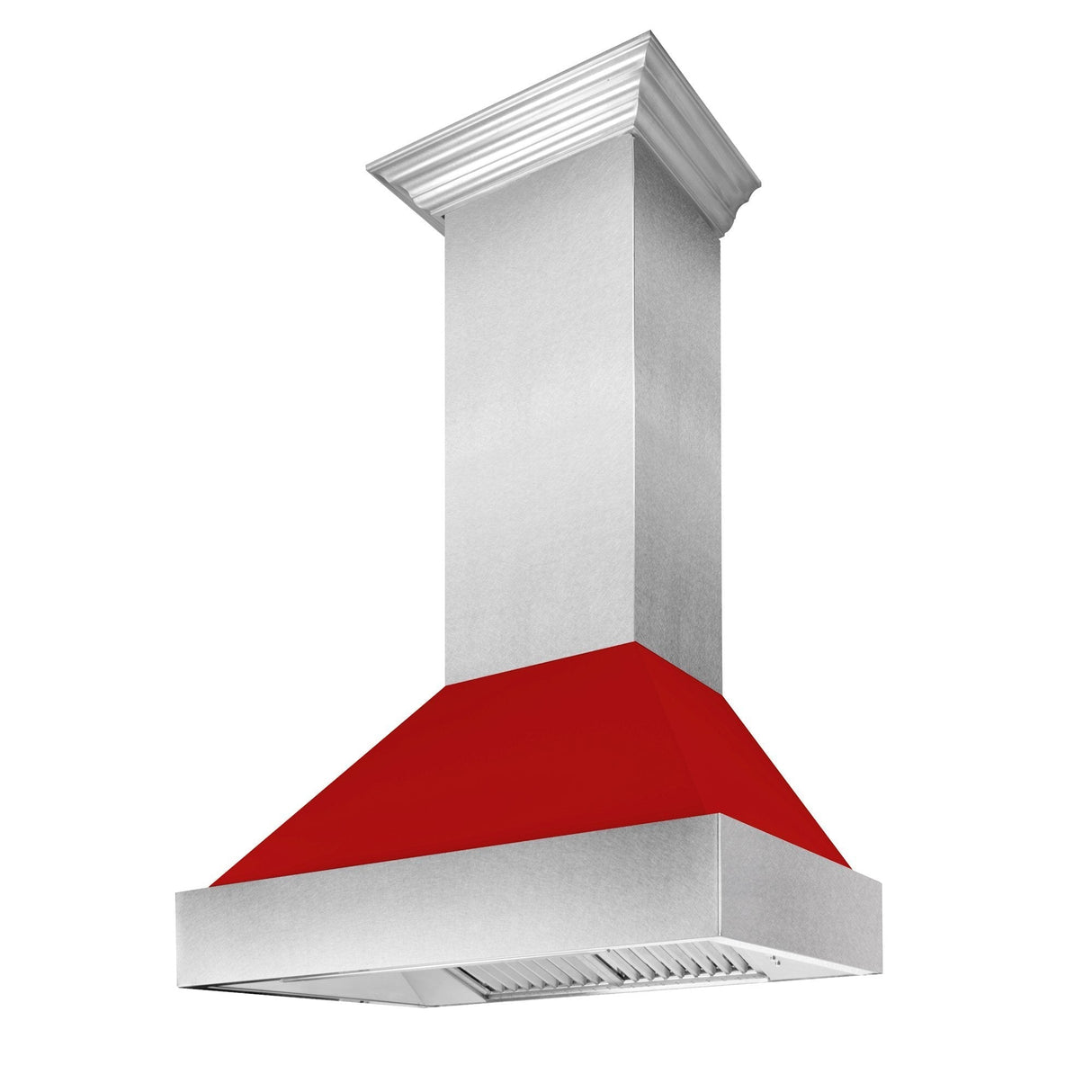 ZLINE Ducted Fingerprint Resistant Stainless Steel Range Hood with Red Matte Shell (8654RM)