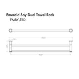 ZLINE Emerald Bay Double Towel Rail with color options (EMBY-TRD)