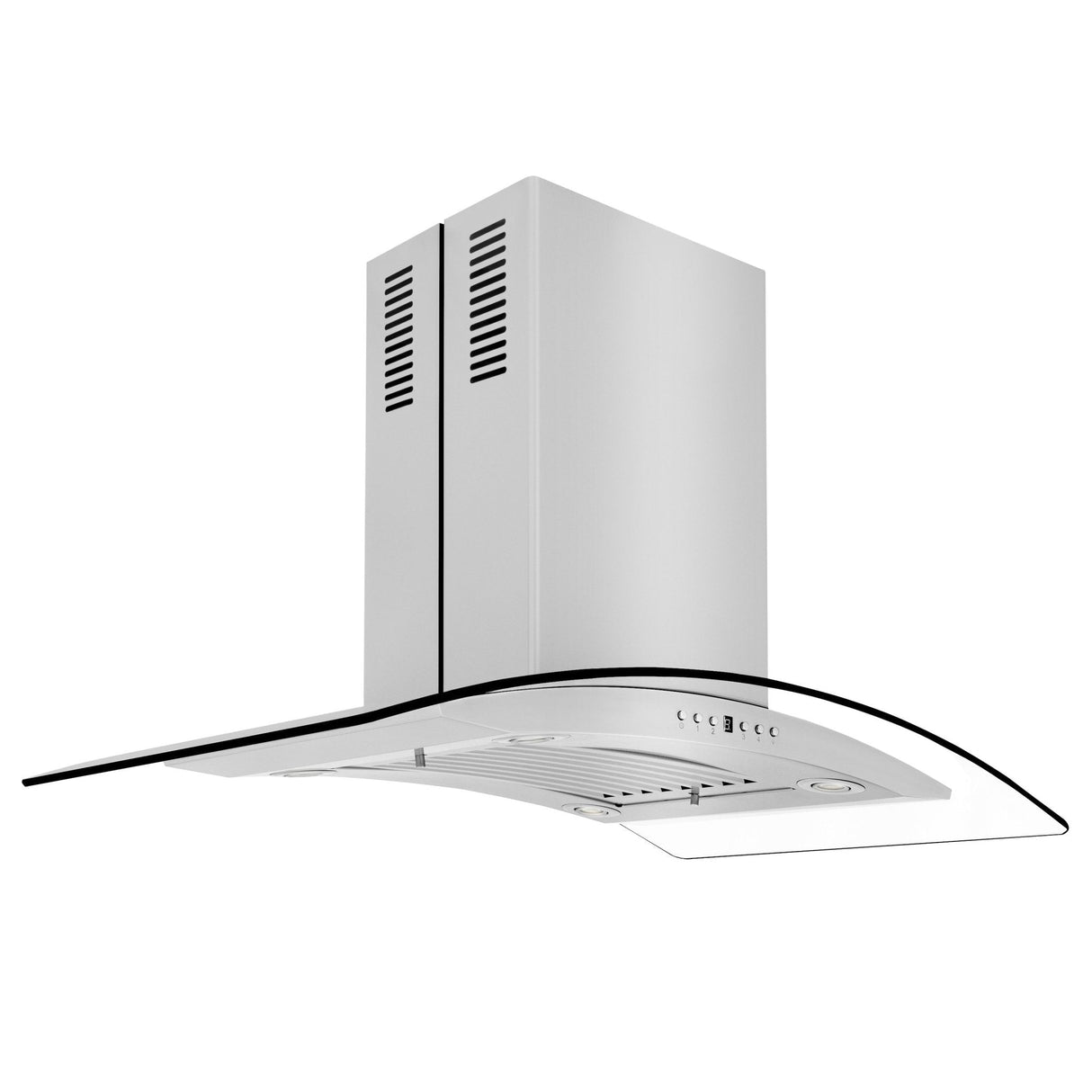 ZLINE Convertible Vent Island Mount Range Hood in Stainless Steel and Glass (GL14i)