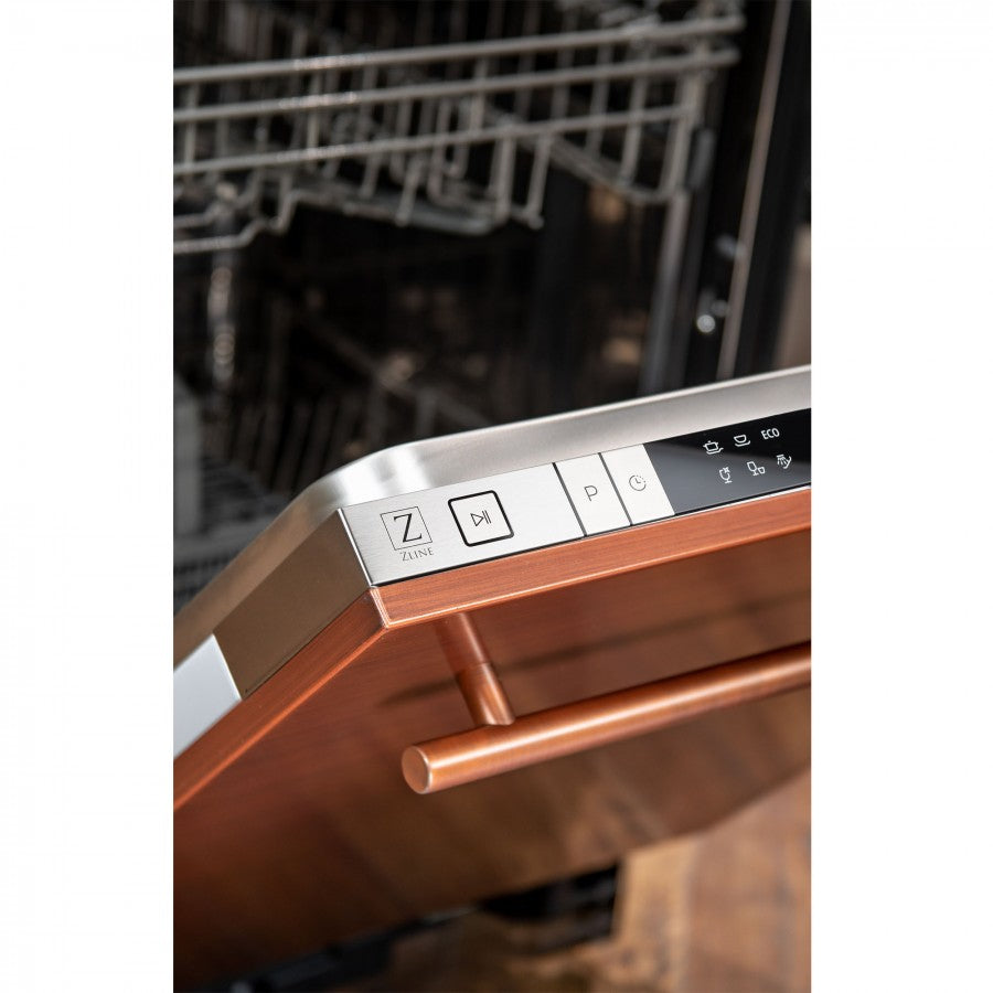 ZLINE 18 in. Compact Top Control Dishwasher with Copper Panel and Modern Style Handle, 52 dBa (DW-C-18)