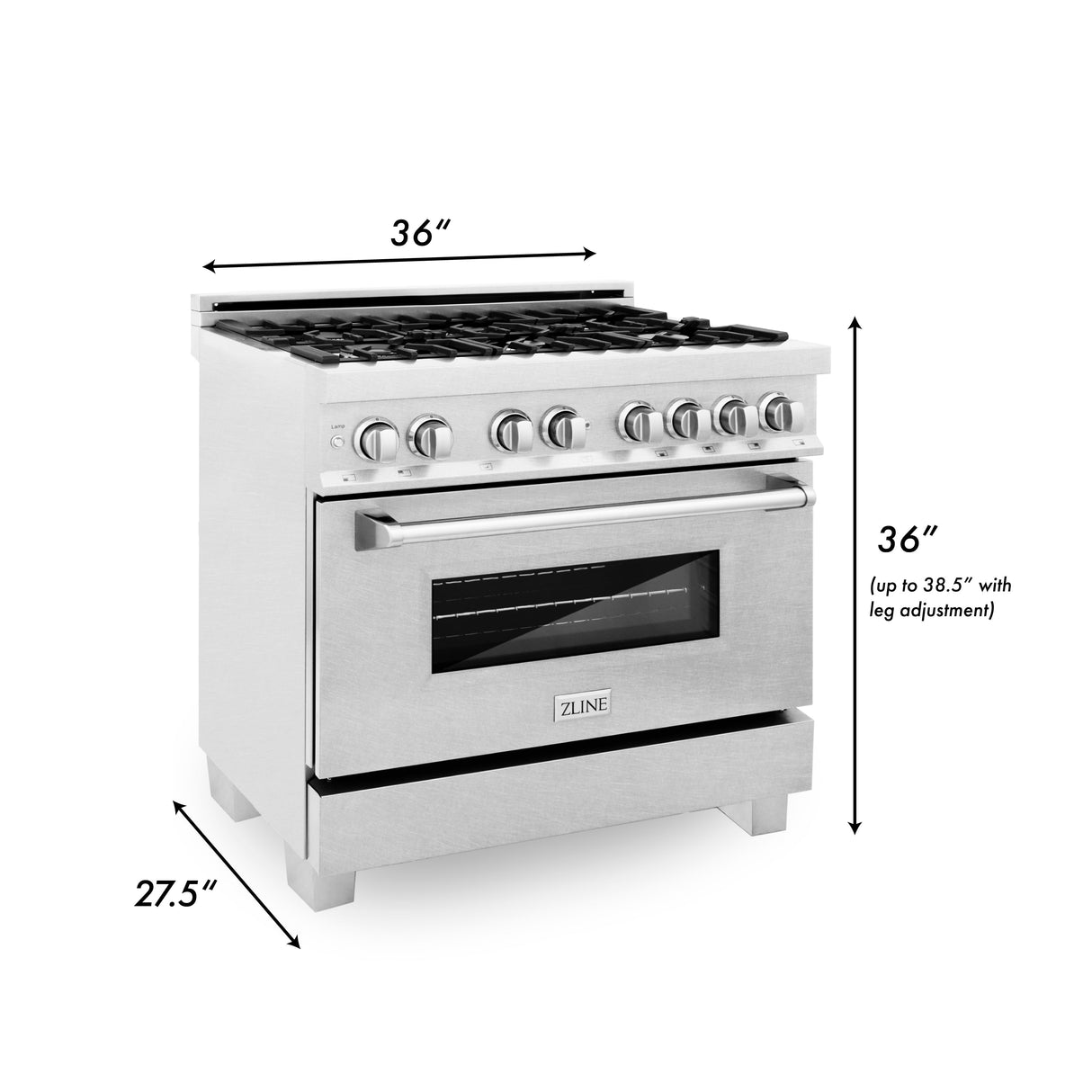 ZLINE 36 in. Kitchen Package with Fingerprint Resistant Stainless Dual Fuel Range, Ducted Vent Range Hood and Tall Tub Dishwasher (3KP-RASRH36-DWV)