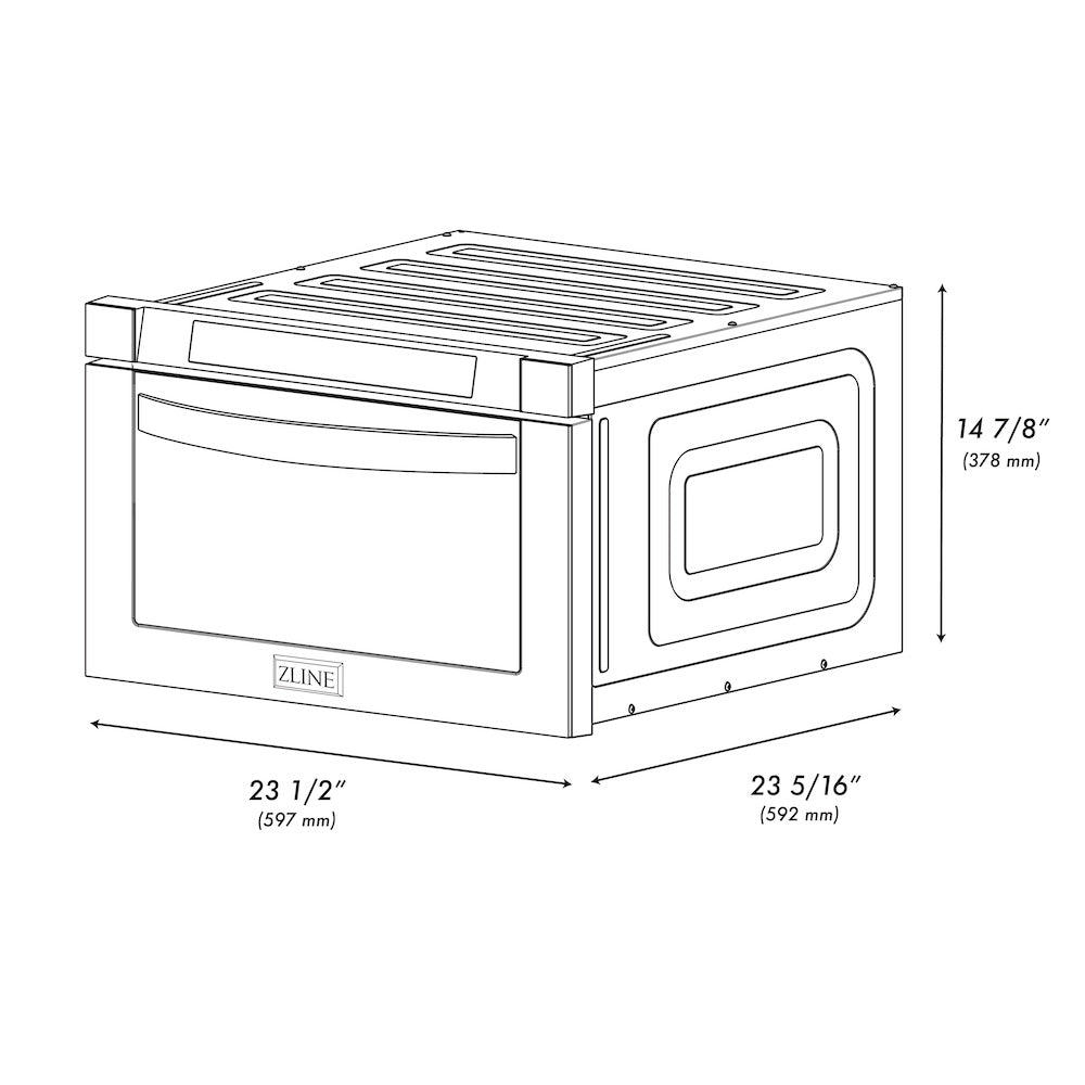 ZLINE Kitchen Package with Refrigeration, 36 in. Stainless Steel Gas Range, 36 in. Range Hood, Microwave Drawer, 24 in. Tall Tub Dishwasher and Wine Cooler (6KPR-SGRRH36-MWDWV-RWV)