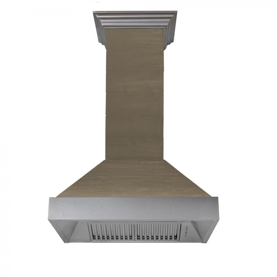 ZLINE Shiplap Wooden Wall Range Hood with Stainless Steel Accents (365YY)