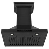 ZLINE Ducted Vent Wall Mount Range Hood in Black Stainless Steel with Built-in ZLINE CrownSound Bluetooth Speakers (BSKBNCRN-BT)