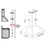 ZLINE Wall Mount Range Hood in Fingerprint Resistant Stainless Steel (8KF2S)