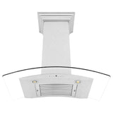 ZLINE Ducted Wall Mount Range Hood in Fingerprint Resistant Stainless Steel & Glass (8KN4S)