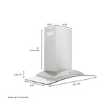 ZLINE Convertible Vent Wall Mount Range Hood in Stainless Steel & Glass (KN)