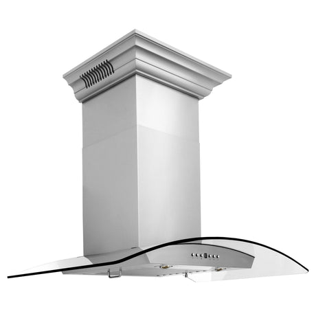 ZLINE Kitchen and Bath, ZLINE Wall Mount Range Hood in Stainless Steel with Built-in CrownSound® Bluetooth Speakers, KZCRN-BT-30,