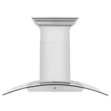 ZLINE Wall Mount Range Hood in Stainless Steel with Built-in ZLINE CrownSound Bluetooth Speakers (KZCRN-BT)